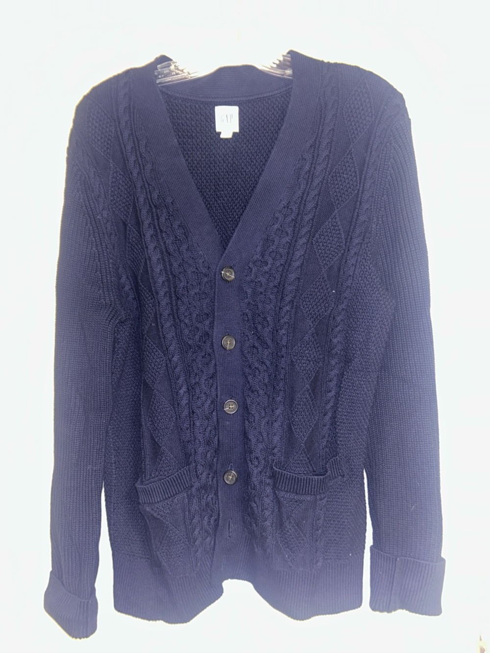 GAP Navy Textured Knit Sweater